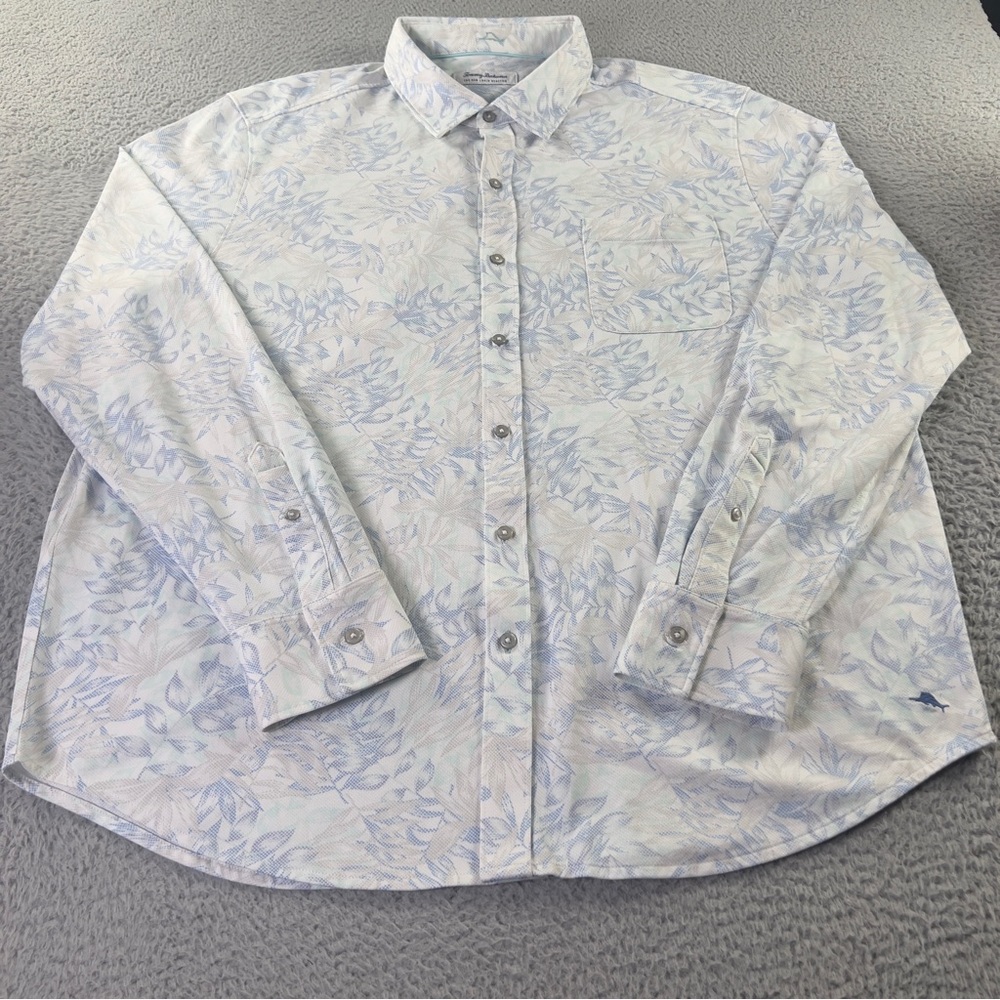 Tommy Bahama The San Lucio Stretch Shirt Mens XXL White Floral Button IslandZone - Picture 2 of 11